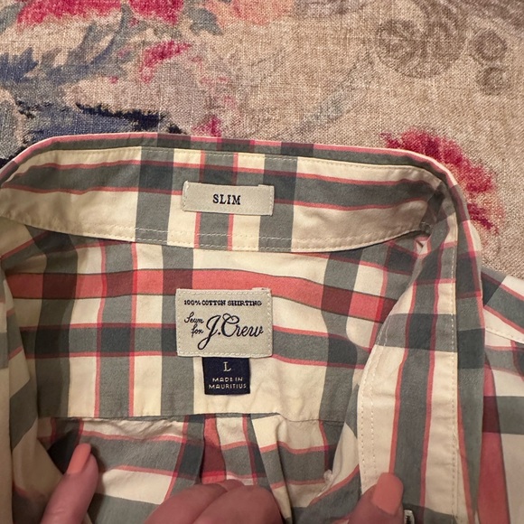 J Crew Men’s Oxford Cotton Long-Sleeve Butyon-Down Shirt, Slim Large, Plaid, EUC - Picture 5 of 10